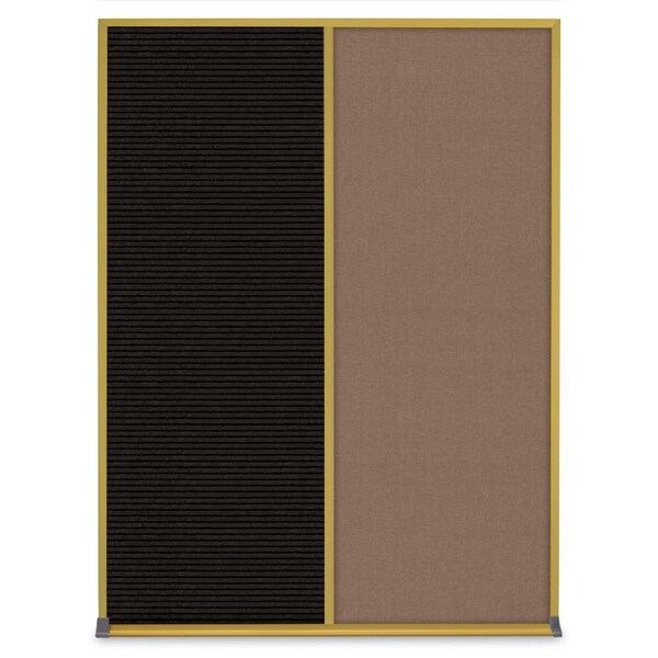 United Visual Products Single Door Radius Corkboard, 24"X36", B UV8001-BLACK-CLOUD - main